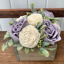 Load image into Gallery viewer, Lavender Rose Wooden Floral Arrangement
