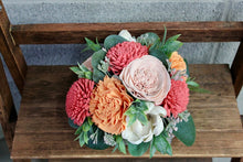Load image into Gallery viewer, Pink and Peach Wooden Floral Arrangement

