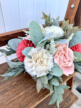 Load image into Gallery viewer, Light Pink and Coral Wooden Floral Arrangement
