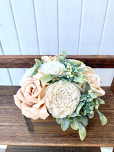 Load image into Gallery viewer, Peach Rose Wooden Floral Arrangement
