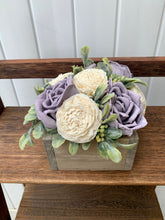 Load image into Gallery viewer, Lavender Rose Wooden Floral Arrangement
