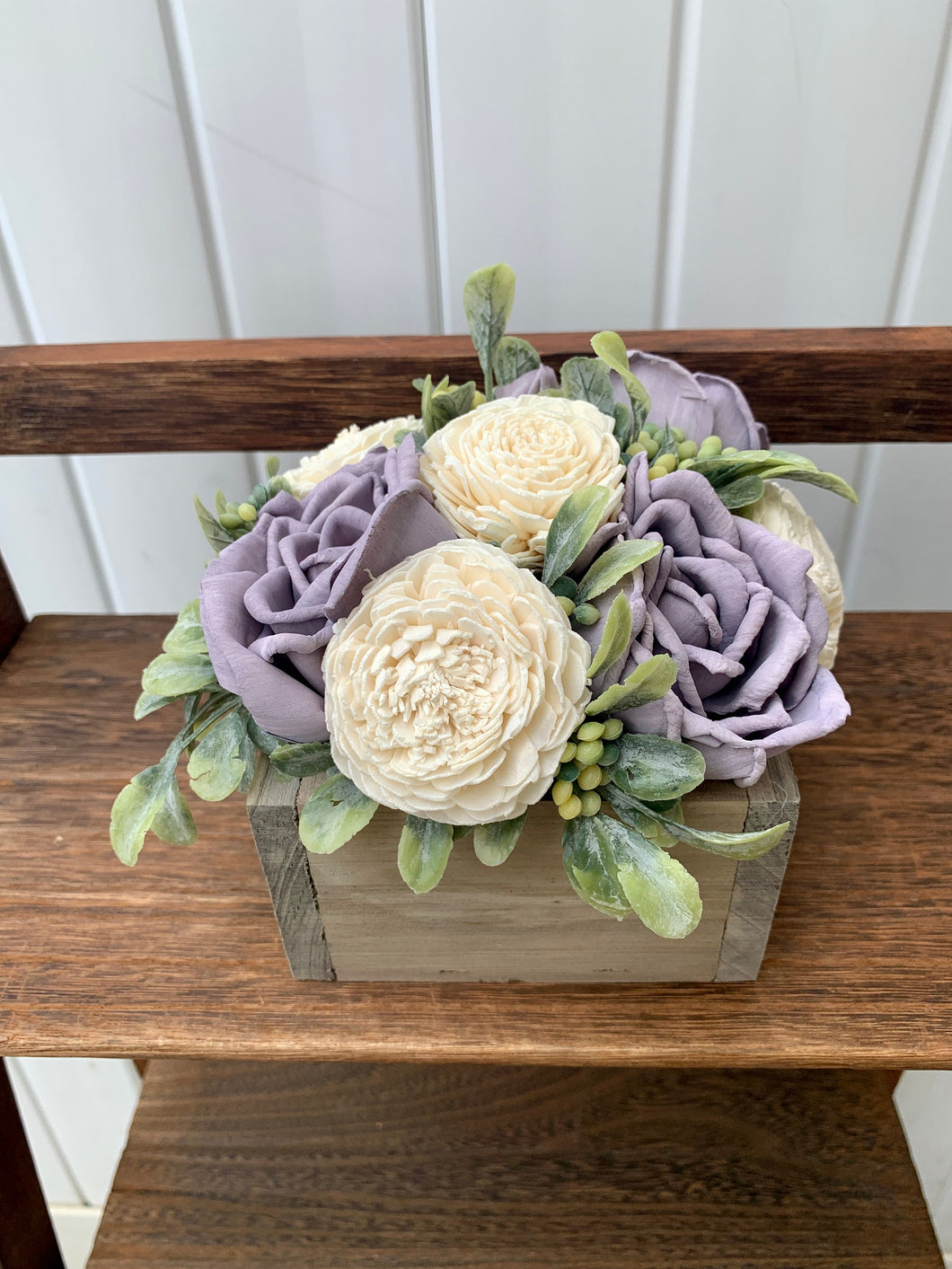 Lavender Rose Wooden Floral Arrangement