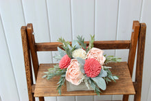 Load image into Gallery viewer, Light Pink and Coral Wooden Floral Arrangement
